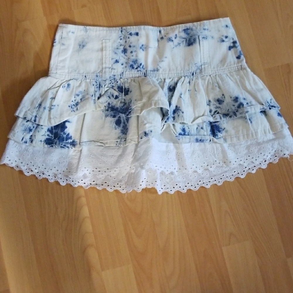 Tie dye ruffled skirt
